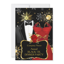 Kerst zakendiner in black tie stijl Rood