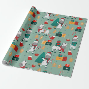 Kerst zebra Kerstman Wintervakantie Lelijk Kerstfe Cadeaupapier
