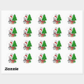 Kerst Zebra Ronde Sticker (Vel)