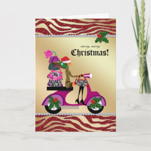 Kerst Zebra Sieraden Salon Purses Feestdagen Kaart