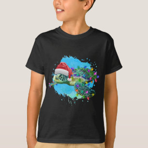 Kerst Zee schildpad met kerstmuts en kerst T-shirt