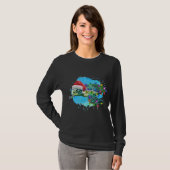 Kerst Zee schildpad met kerstmuts en kerst T-shirt (Voorkant volledig)