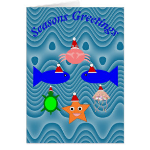 Kerst Zeedieren Aangepaste Kaart