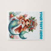 Kerst Zeemeermin Puzzel – Bewerkbare tekst (Horizontaal)