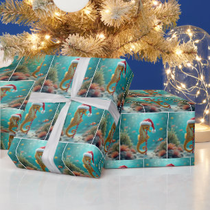 Kerst zeepaardje met snoep rietstok paal cadeaupapier