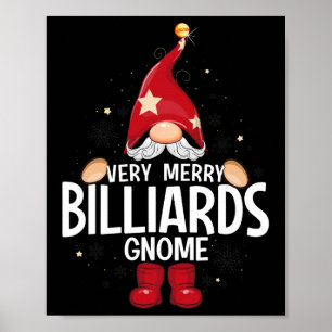 Kerst Zeer Vrolijke Biljart Gnoom X-mas Poster