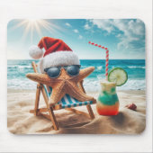 Kerst Zeesterren met een cocktail Muismat (Voorkant)