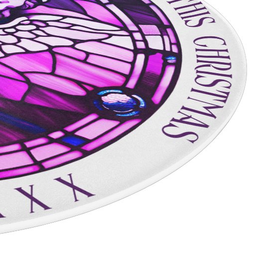 Kerst Zegen Engel Paarse Glas in lood Snijplank (Hoek)