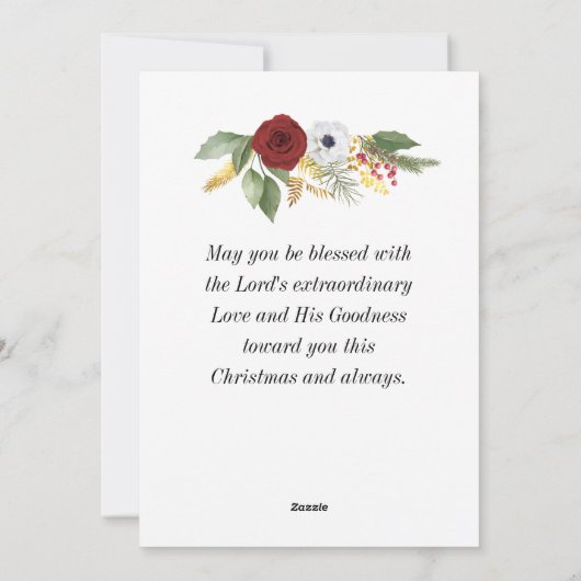 Kerst Zegen Heer zegene U Bijbel Vers Flat Feestdagenkaart (Achterkant)