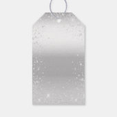 Kerst zilver glinsterend bedrijfslogo cadeaulabel (Achterkant)
