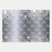 Kerst zilver glitter inpakpapier vel (Voorkant 3)