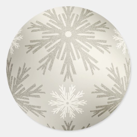 Kerst Zilver Sneeuwvlokken stickers (Voorkant)