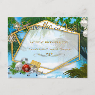 Kerst Zomer Save the Date Aankondigingskaart
