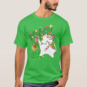 Kerst Zoomies Calico Cat Meowy Kerst Grappig T-shirt