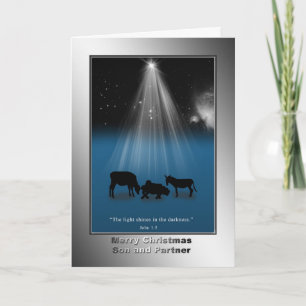Kerst, zoon en partner, religieus, Kaart