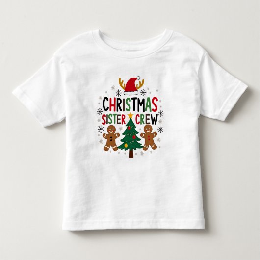 Kerst Zuster Crew Feestelijke Gingerbread Vrienden Kinder Shirts (Voorkant)