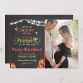 Kerst zwangerschap aankondiging kaart krijtbord (Voorkant / Achterkant)