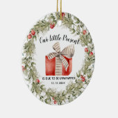 Kerst Zwangerschap Aankondiging keramisch versieri Ornament (Rechts)