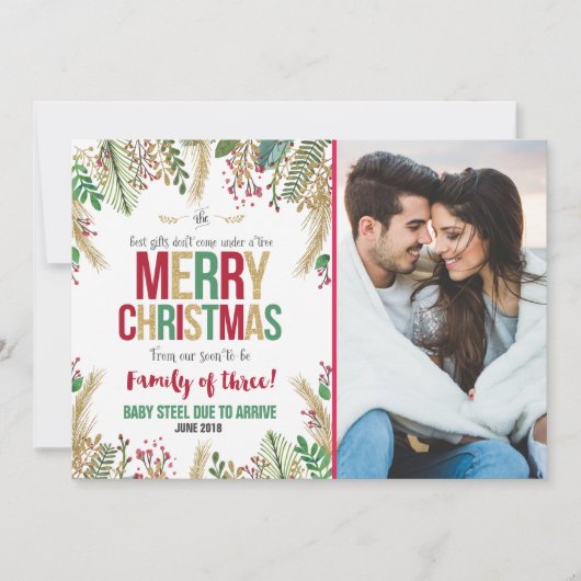 Kerst Zwangerschap Aankondiging Kerst Kaart (Voorkant)