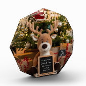 Kerst Zwangerschap Aankondiging schattig rendier Fotoblokken (Links)