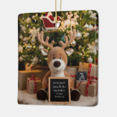 Kerst Zwangerschap Aankondiging schattig rendier Keramisch Ornament (Links)