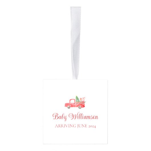 Kerst Zwangerschap Aankondiging Ultrasound Foto Kubus Ornament (Rechts)