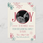 Kerst zwangerschap echo aankondiging Joy (Voorkant / Achterkant)