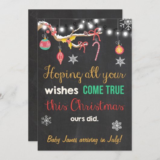 Kerst zwangerschap krijtbord aankondiging (Voorkant / Achterkant)
