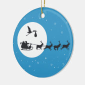 Kerst Zwangerschap Ornament- Komt naar de stad Keramisch Ornament (Links)