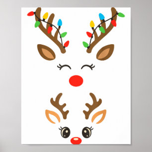 Kerst Zwangerschap Rendier Kerstlichten Nieuwe Moe Poster