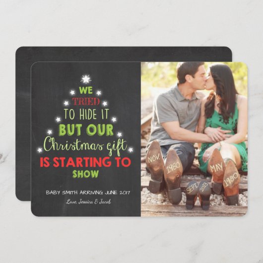 Kerst zwangerschap ultrasound aankondiging Tree (Voorkant / Achterkant)