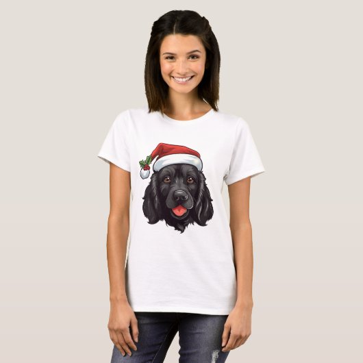 Kerst zwart Cocker Spaniel T-shirt (Voorkant volledig)