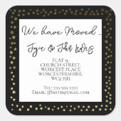 kerst Zwart en goud Adres Stickers (Voorkant)