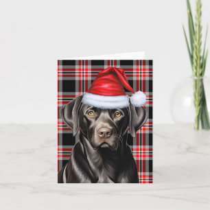 Kerst Zwart Lab en Rode Vakantie Plaid Feestdagen Kaart