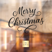 Kerst zwart script zakelijk logo helder raamsticker (Vel 2)