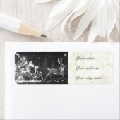 Kerst zwart-wit Santa decor Etiket (Insitu)