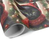 Kerst-zwarte kat cadeaupapier (Rol Hoek)