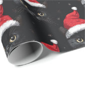 Kerst Zwarte Kat Kerstman Grappig Cadeaupapier (Rol Hoek)