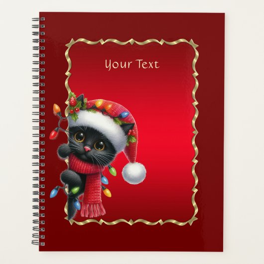 Kerst Zwarte Kat Vakantieplanner Planner (Voorkant)