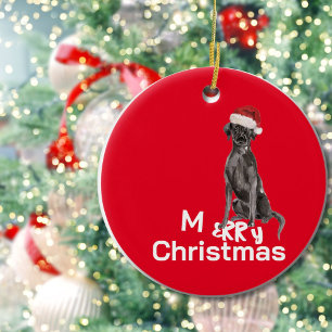 Kerst Zwarte Labrador Hond Foto Vrolijke Groet Keramisch Ornament