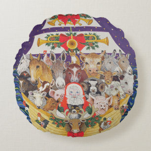 kerstaankomst rond kussen