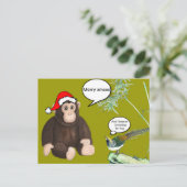 Kerstaap Feestdagenkaart (Staand voorkant)