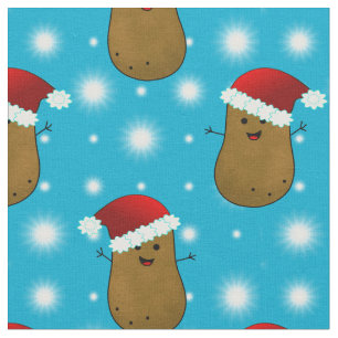 Kerstaardappelen met kerstmannenmutsen stof