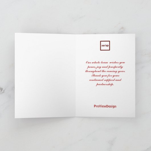 Kerstabalboom, rood en wit feestdagen kaart (Binnen)