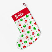 Kerstabel en Groene Dog Pattern Kleine Kerstsok (Achterkant (Hangend))