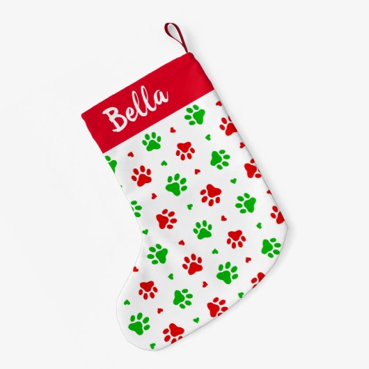 Kerstabel en Groene Dog Pattern Kleine Kerstsok (Achterkant (Hangend))