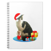 Kerstabel kat en schattige kleine engel notitieboek (Voorkant)