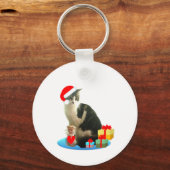 Kerstabel kat en schattige kleine engel sleutelhanger (Voorkant)