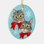 Kerstabel Kattenwinterversiering Keramisch Ornament (Rechts)