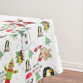 Kerstabel, pinguïn, Snowman, Elf Tafelkleed (Voorbeeld)